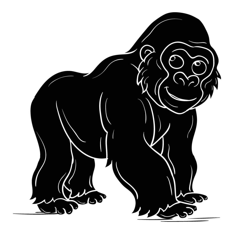 an illustration of a gorilla on a white background vector