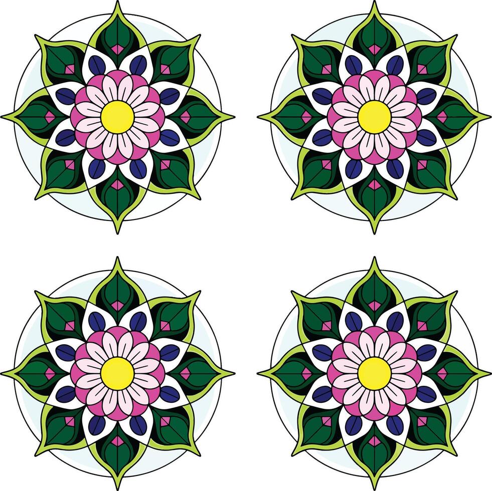 mandala islamic colorful line art background stock photos vector