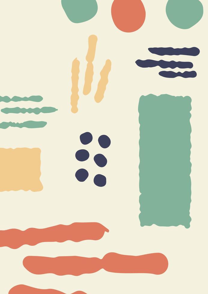 Trendy organic abstract elements background muted colors vector