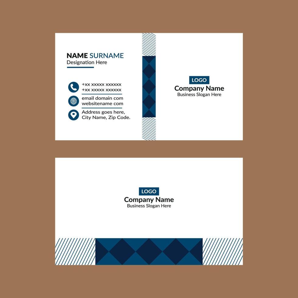 Modern Business Card Layout. Minimal Template Display for Promotion. vector
