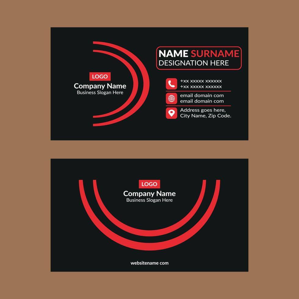 Modern Business Card Layout. Classic Template Display for Promotional Campaign. vector