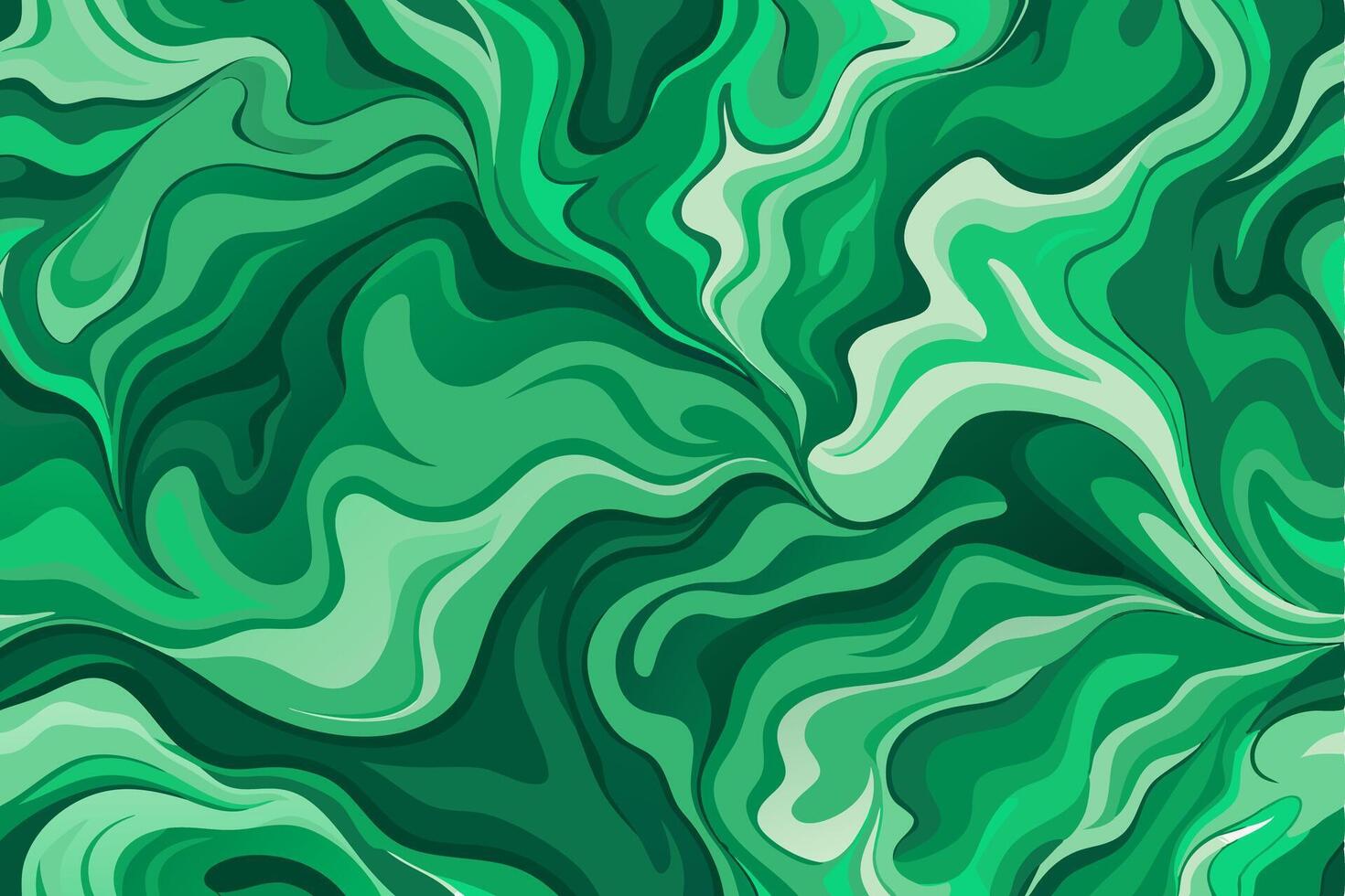Green marble stone background with wavy lines vector