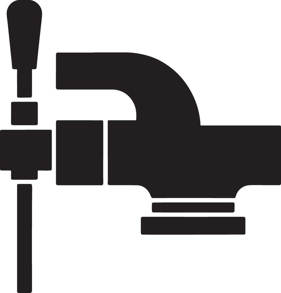 Black and white icon of a beer tap handle and faucet system vector