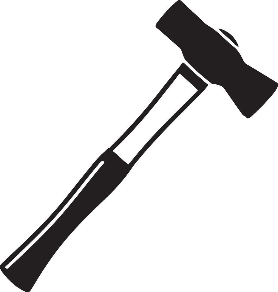 Black and white hammer icon illustration vector