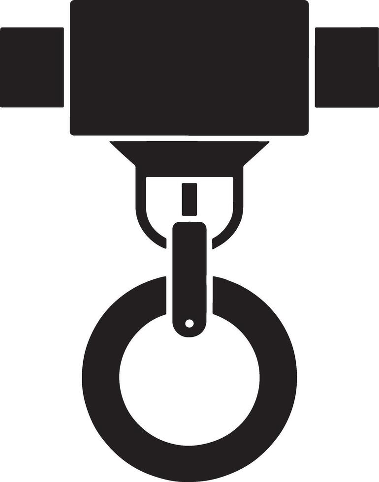 Overhead crane hook block system icon illustration for industrial machinery vector