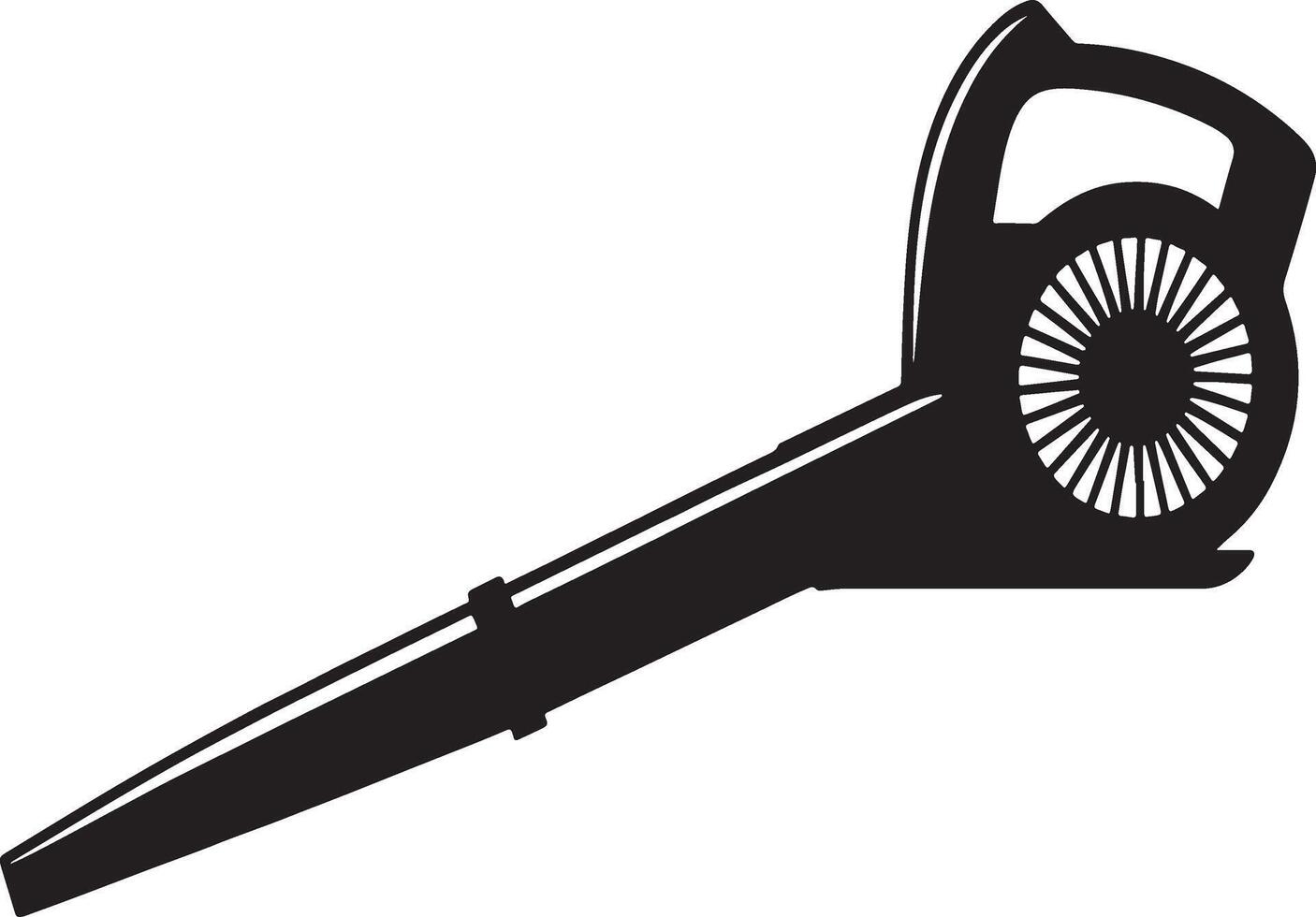 Black and white silhouette of a handheld leaf blower for yard work vector
