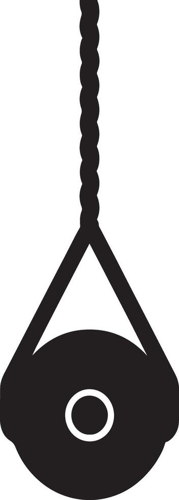 Black and white illustration of a hanging weight training equipment vector