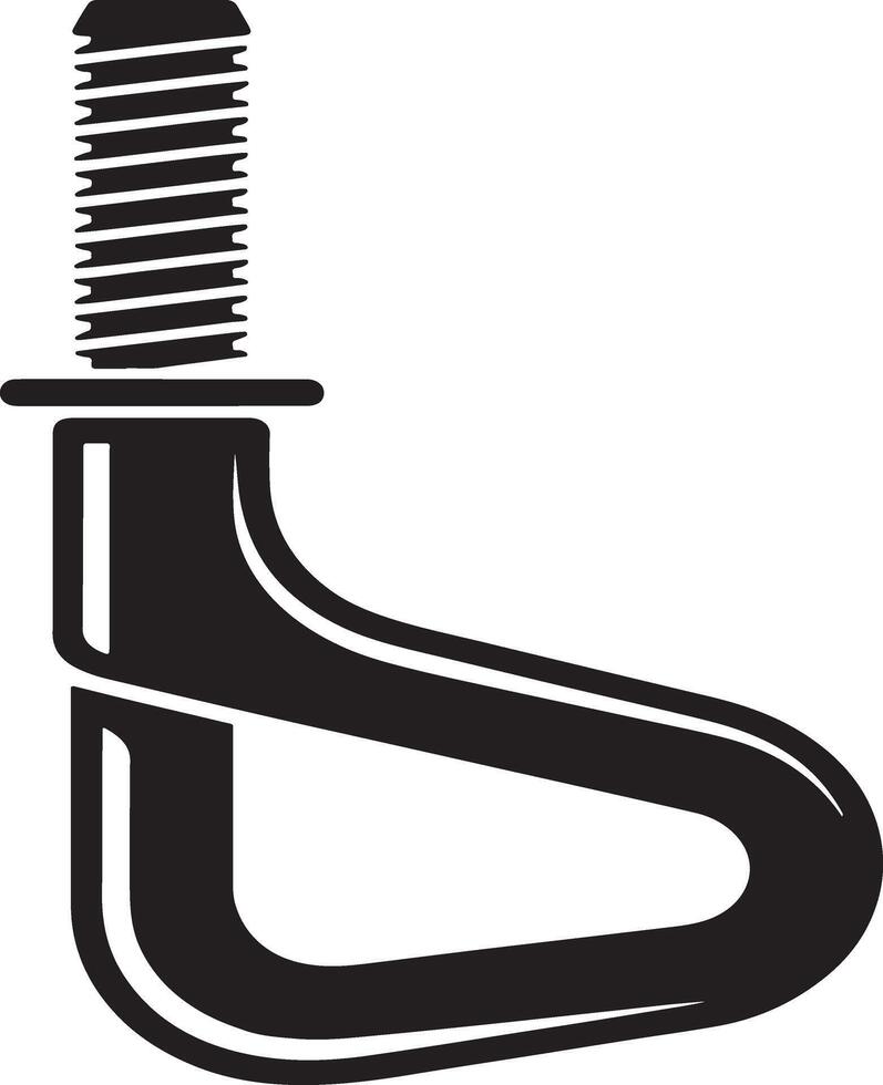 Threaded eye bolt with d ring hook vector