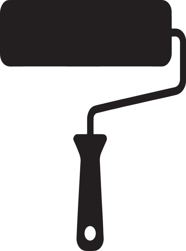 Paint roller silhouette icon design element. vector