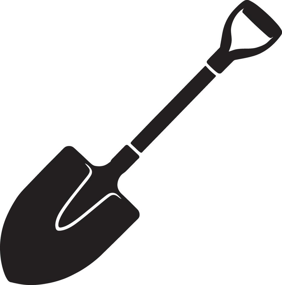 Simple shovel silhouette icon illustration vector