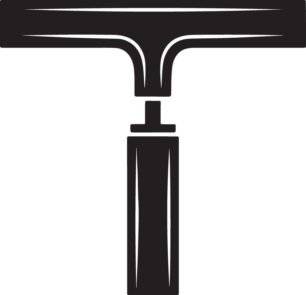 Black and white icon of a window cleaning squeegee tool for cleaning windows and glass surfaces vector