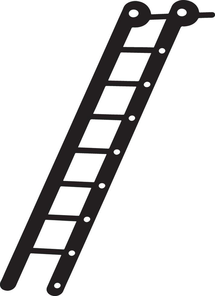 Black and white illustration of a simple ladder with rounded top vector