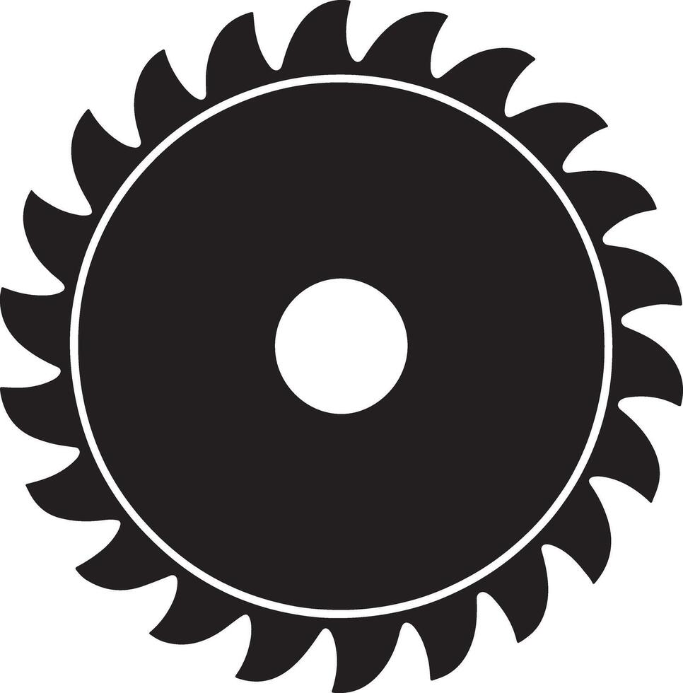 Circular Saw Blade Icon Sharp Teeth, Cutting Tool, Woodworking vector