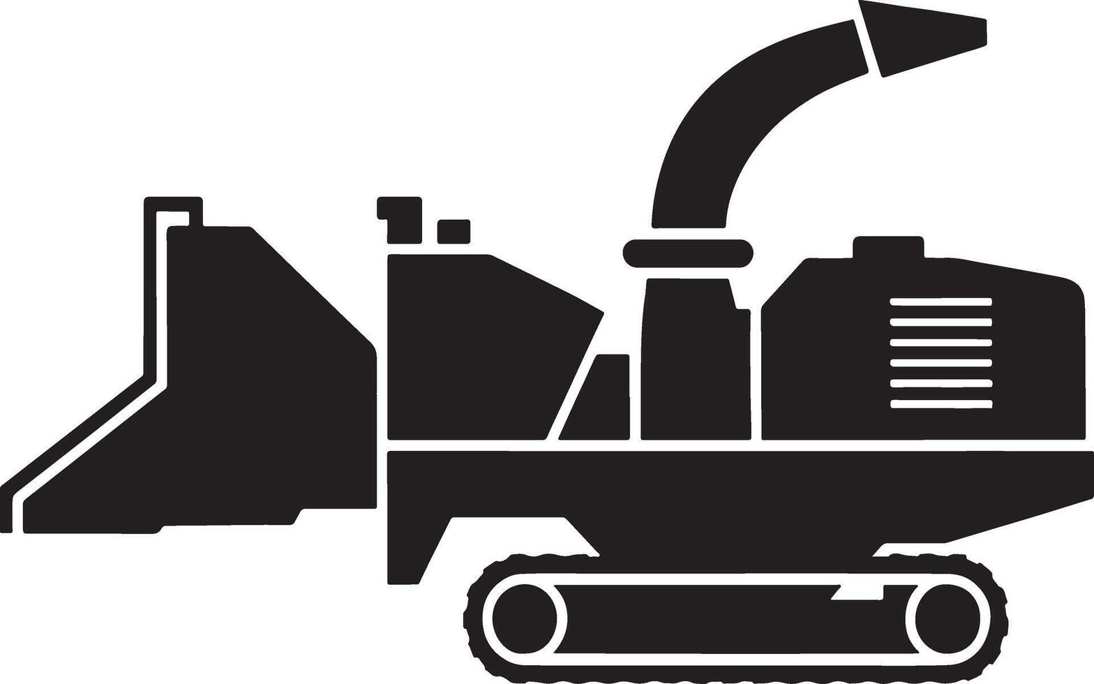 Tracked wood chipper shredder machine for forestry and landscaping vector