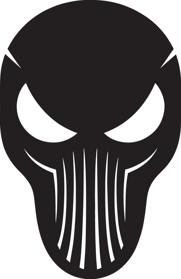Stylized black skull mask design graphic illustration art vector