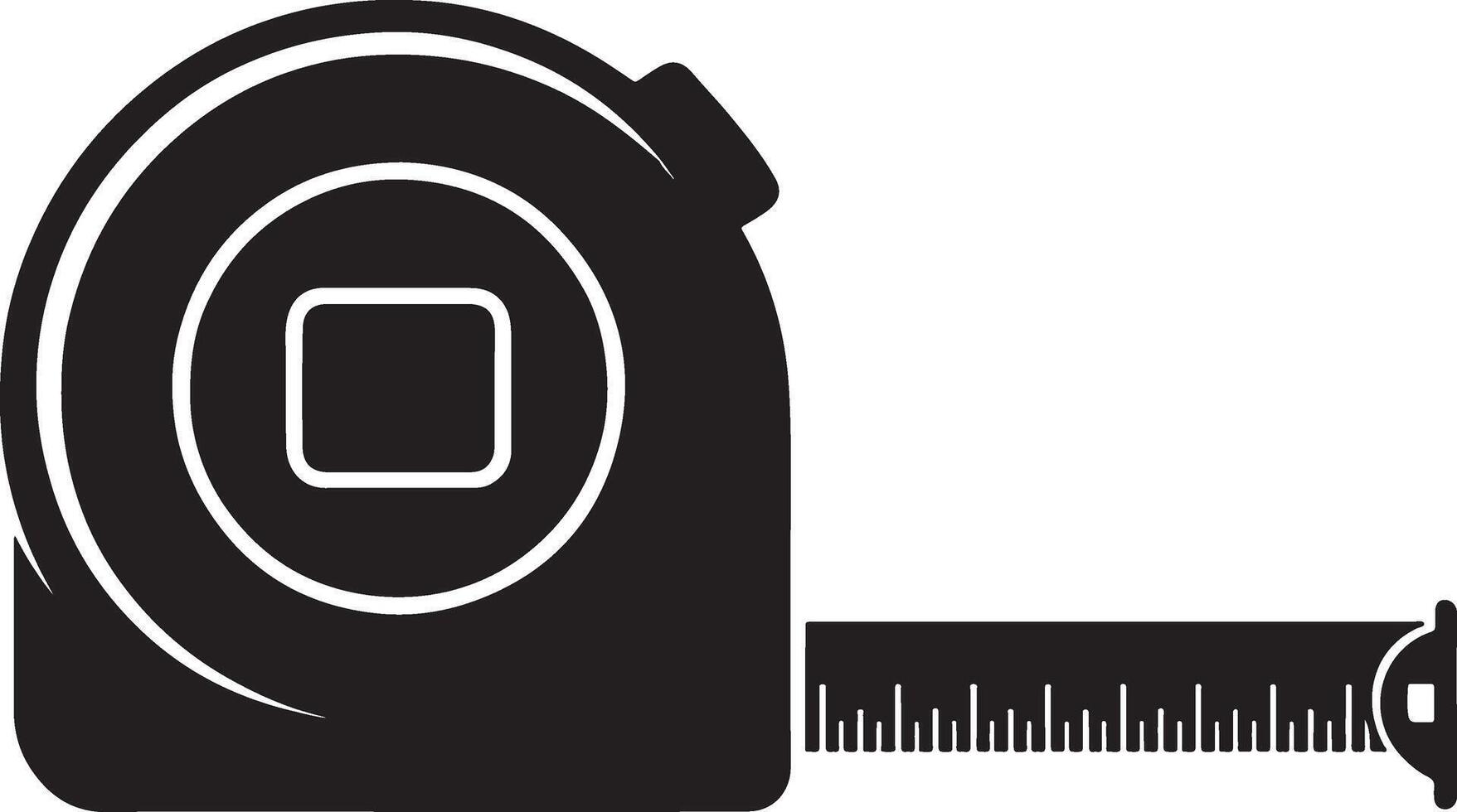 Black Tape Measure Icon Construction, Measurement, Tool, Length, Distance vector