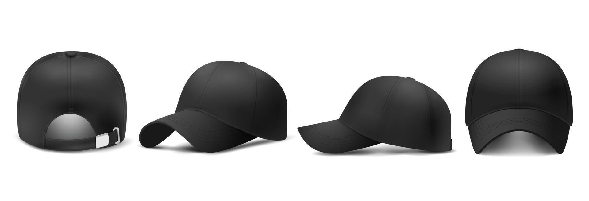 Black cap Mockup, realistic 3D style vector