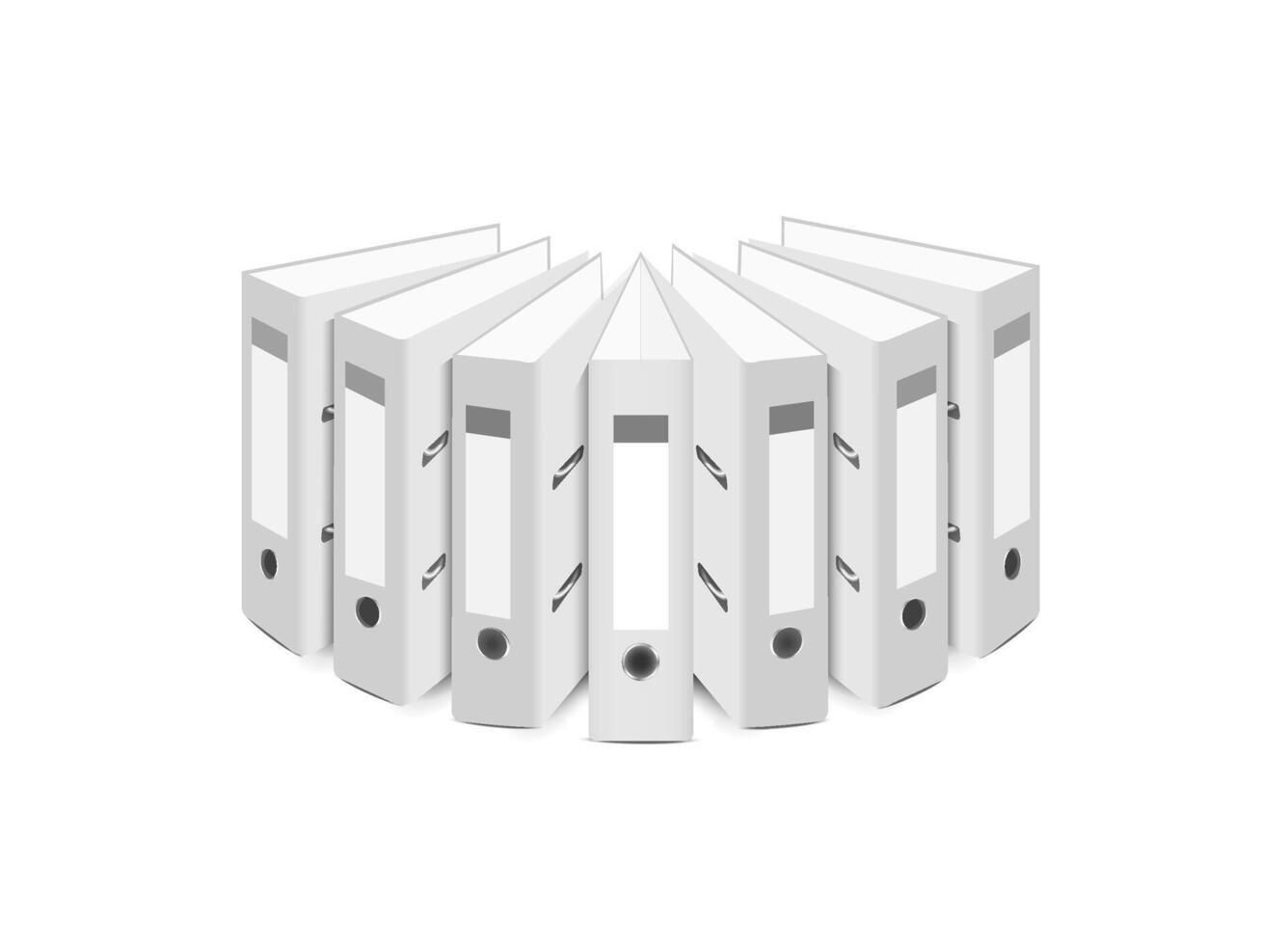White office binders, folders from various angles vector