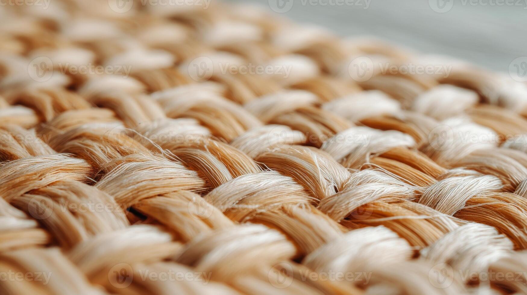 Detailed examination of woven rattan fibers against a warm backdrop enhancing a cozy atmosphere photo