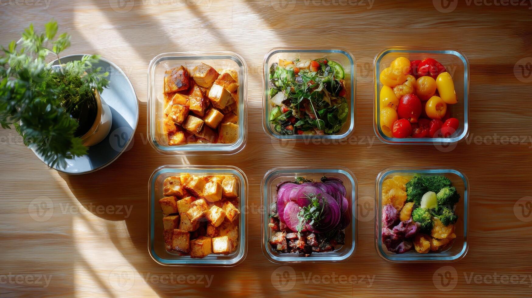 Keto meals are neatly organized in glass containers, showcasing healthy options for meal prep Sunday photo