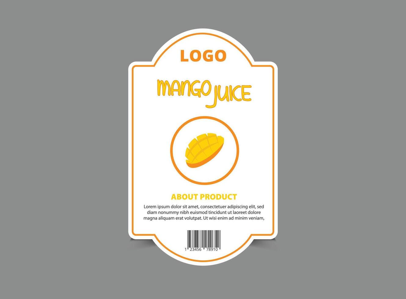 Bottle Label Template Design Mango Juice Brand Packaging Product Illustration vector