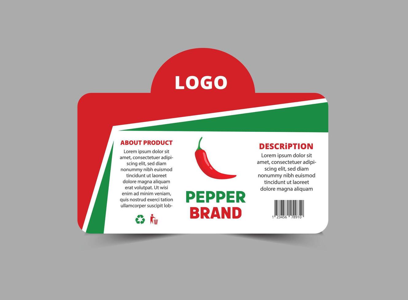 Bottle Label Pepper Brand Name Template Design Packaging Product Illustration vector