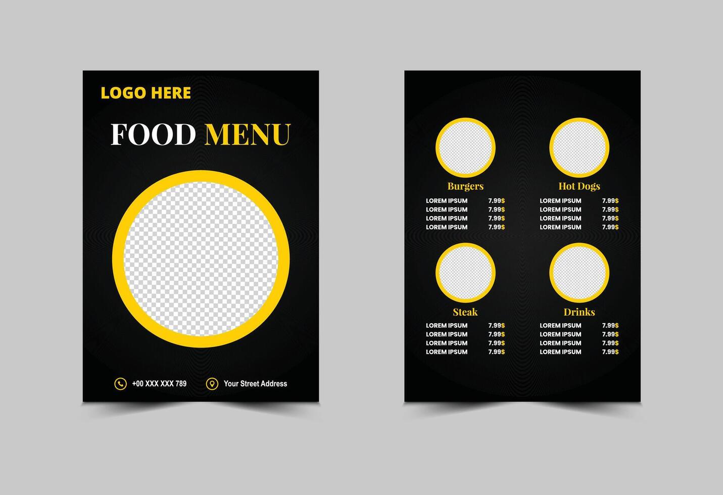 Fast Food Flyer Menu Template Design Illustration vector