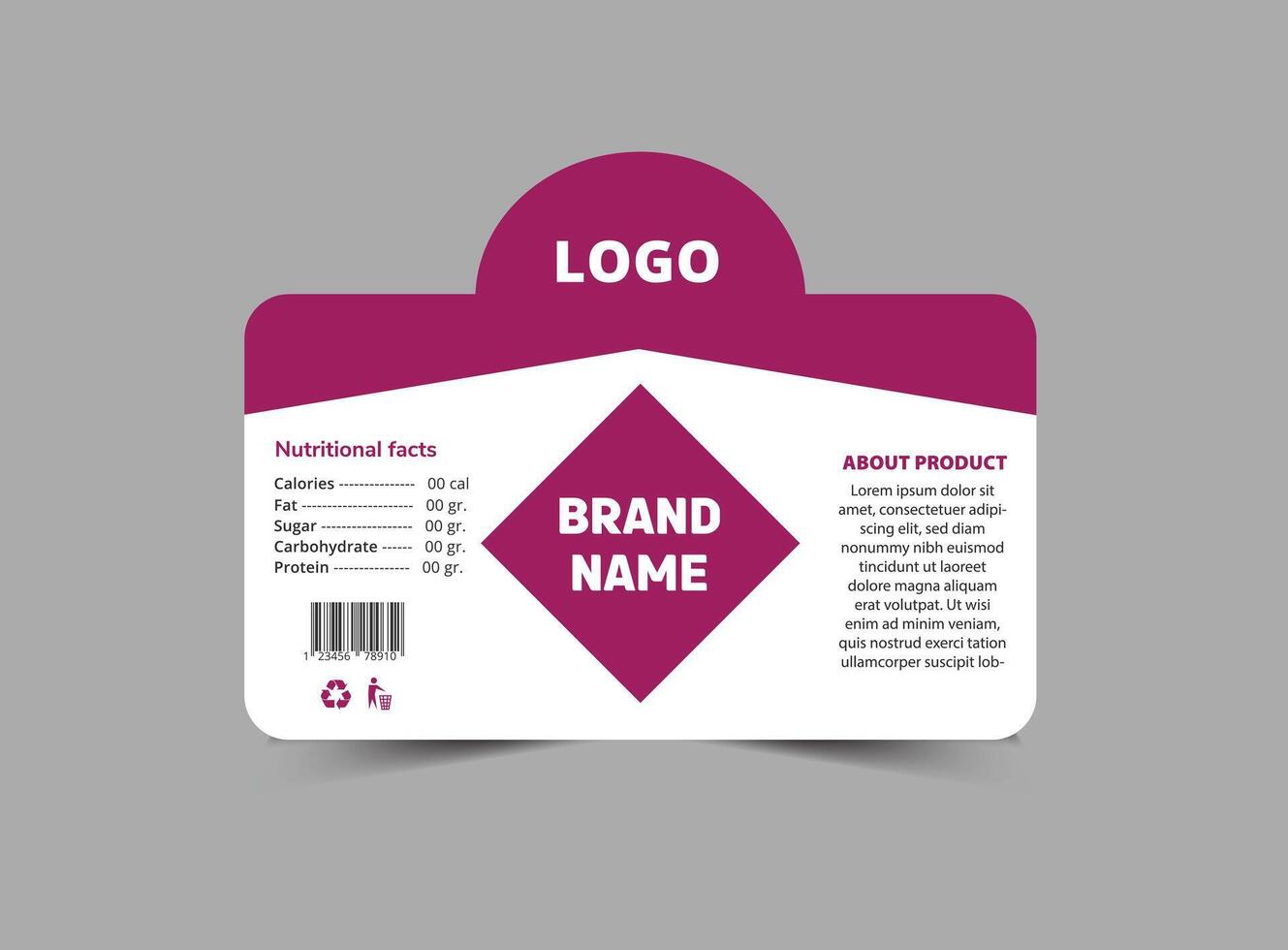 Bottle Label Brand Name Template Design Purple Packaging Product vector