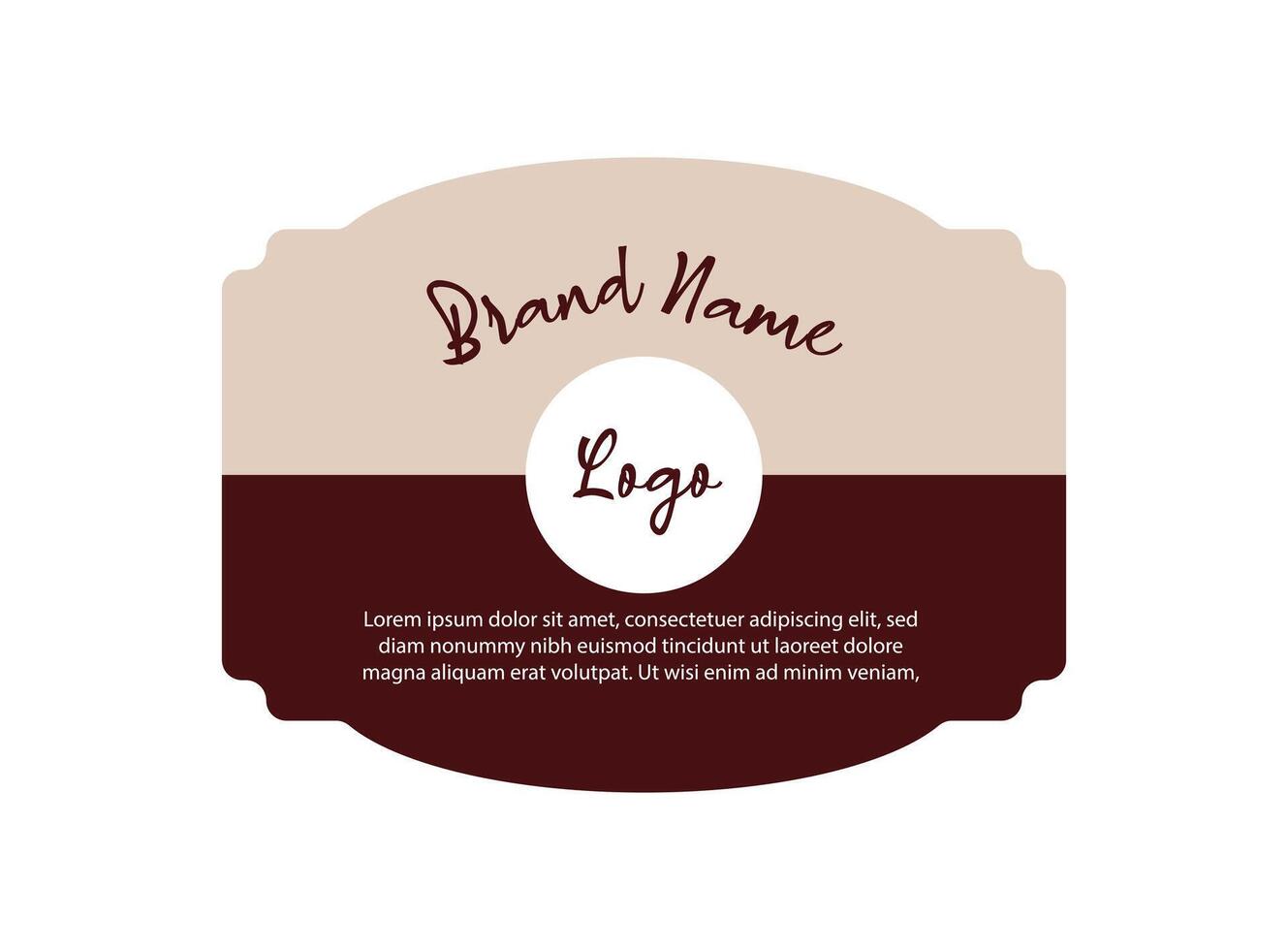 Bottle Label Template Design Maroon Brand Packaging Product Illustration vector