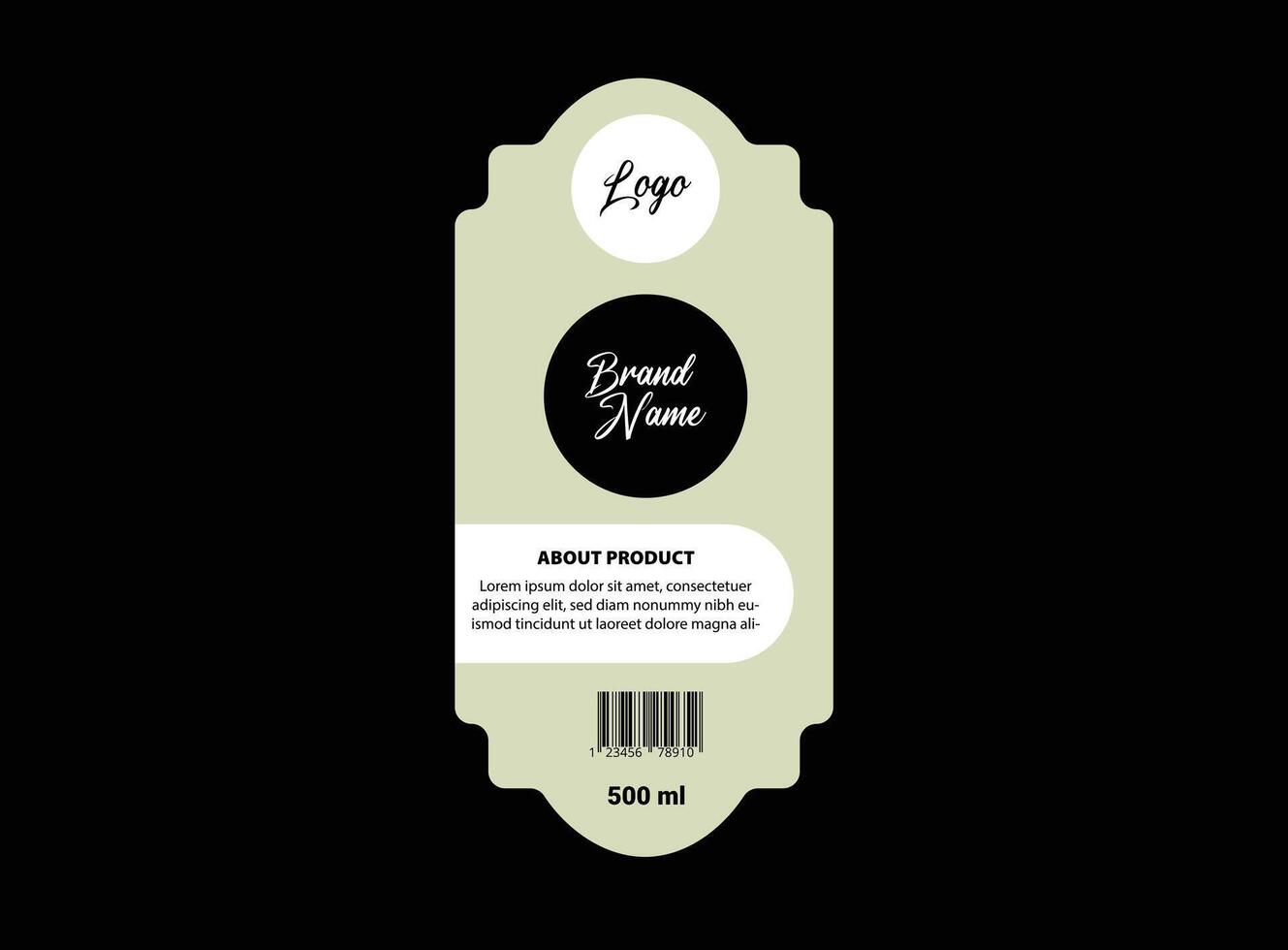 Bottle Label Template Design Brand Name Packaging Product Illustration vector