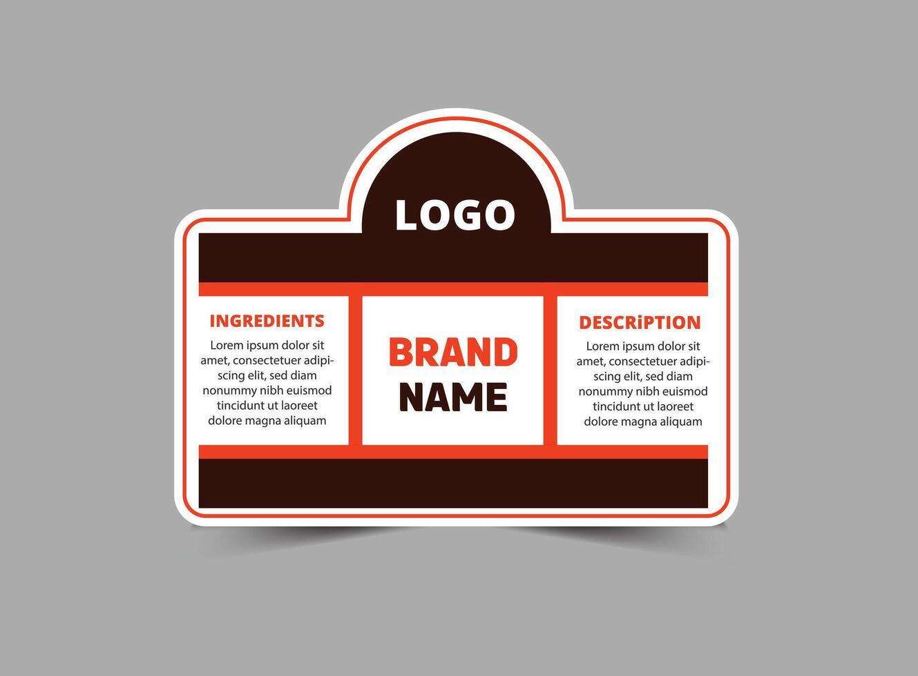Bottle Label Brand Name Template Design Orange Packaging Product Illustration vector