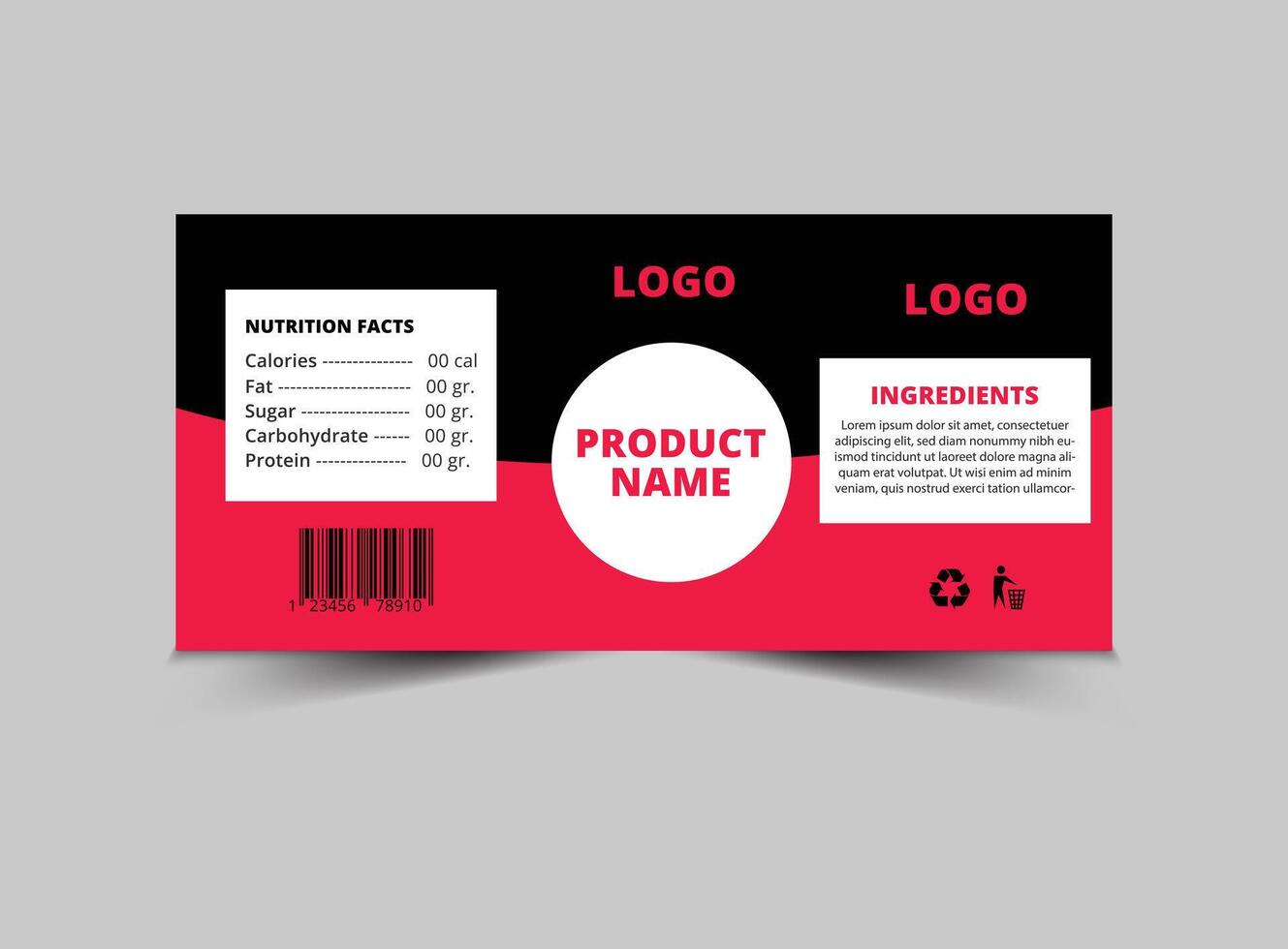 Bottle Label Juice Product Template Design Brand Name Packaging Illustration vector