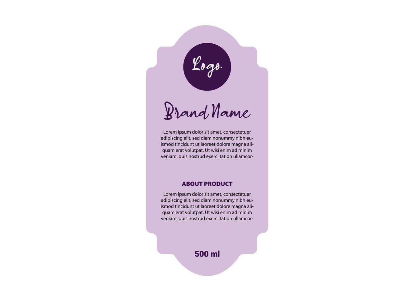 Bottle Label Template Design Purple Brand Name Packaging Product Illustration vector