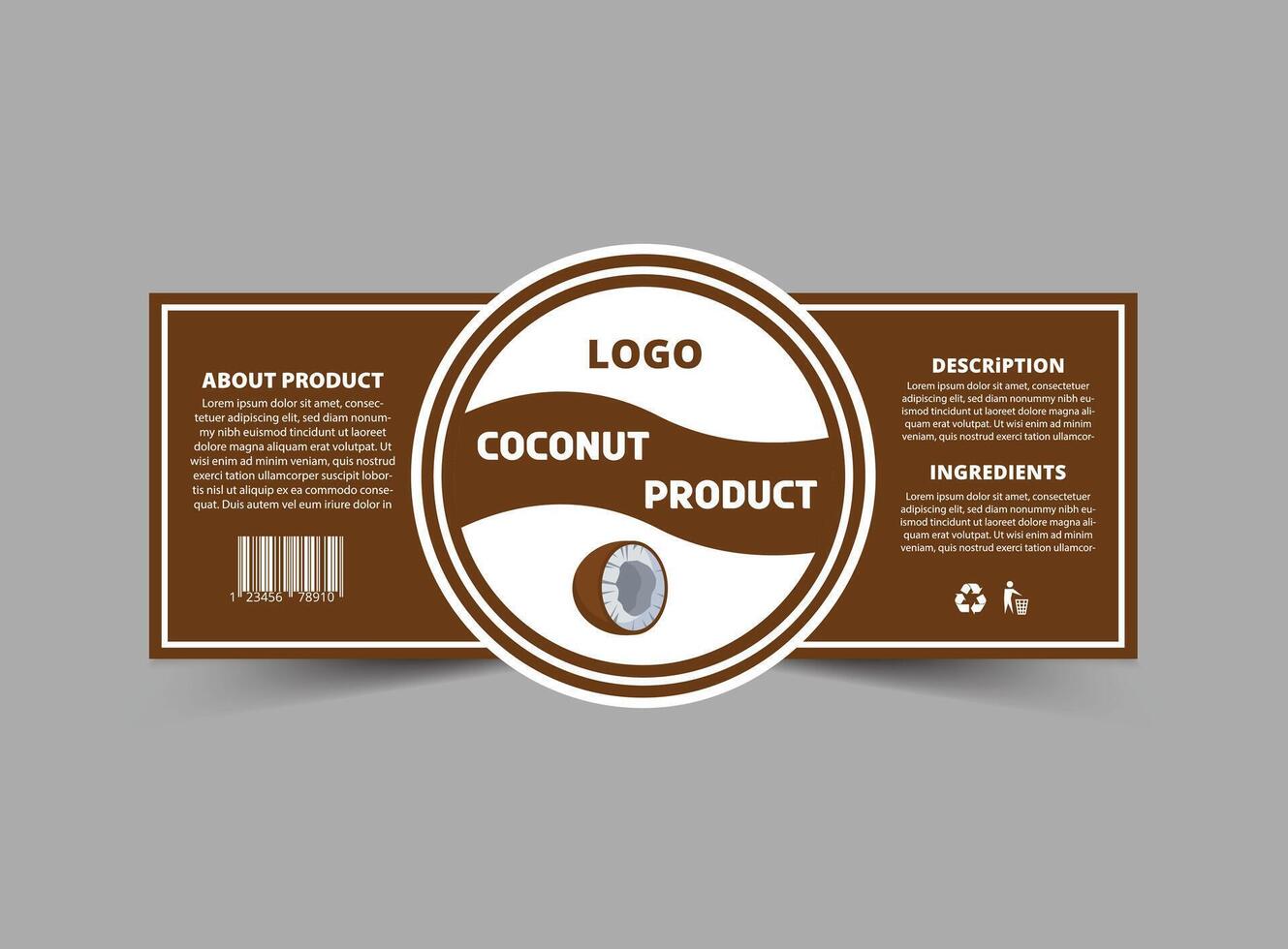 Bottle Label Coconut Brand Name Template Design Packaging Product Illustration vector