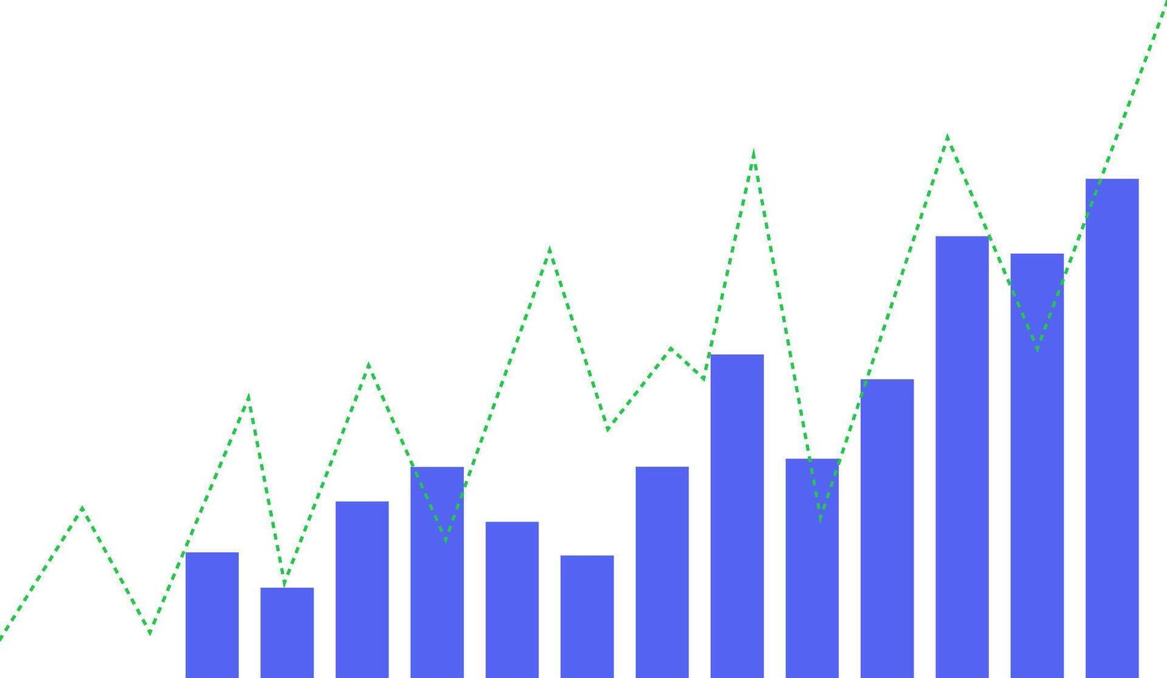a bar chart showing the number of shares traded in the stock market vector