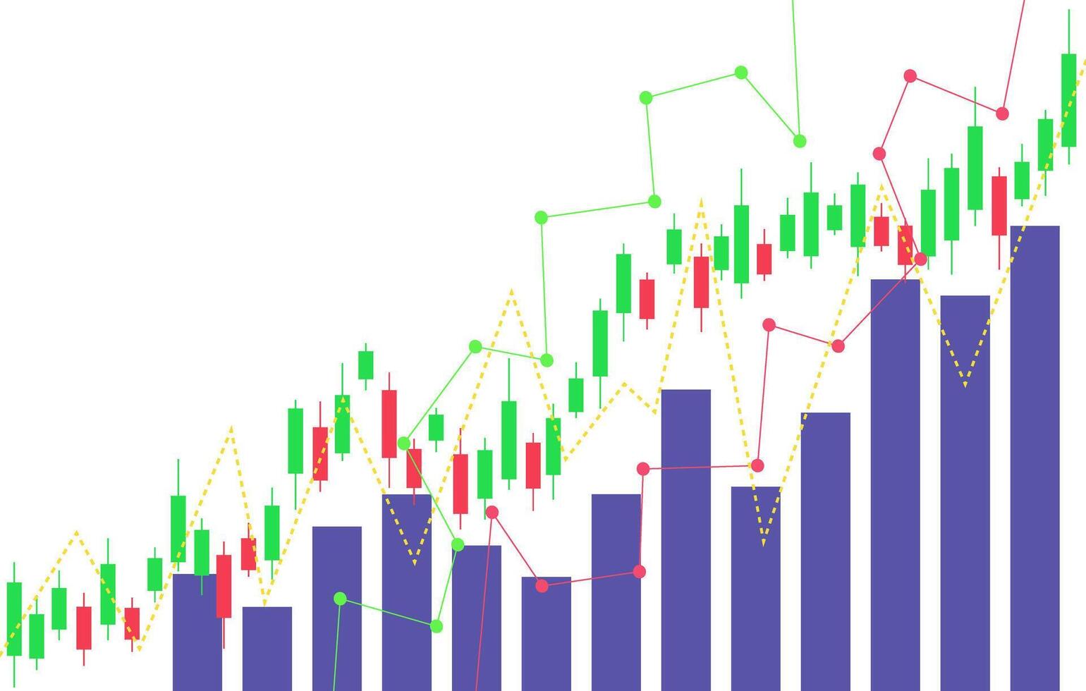 a chart showing the upward trend in the stock market vector
