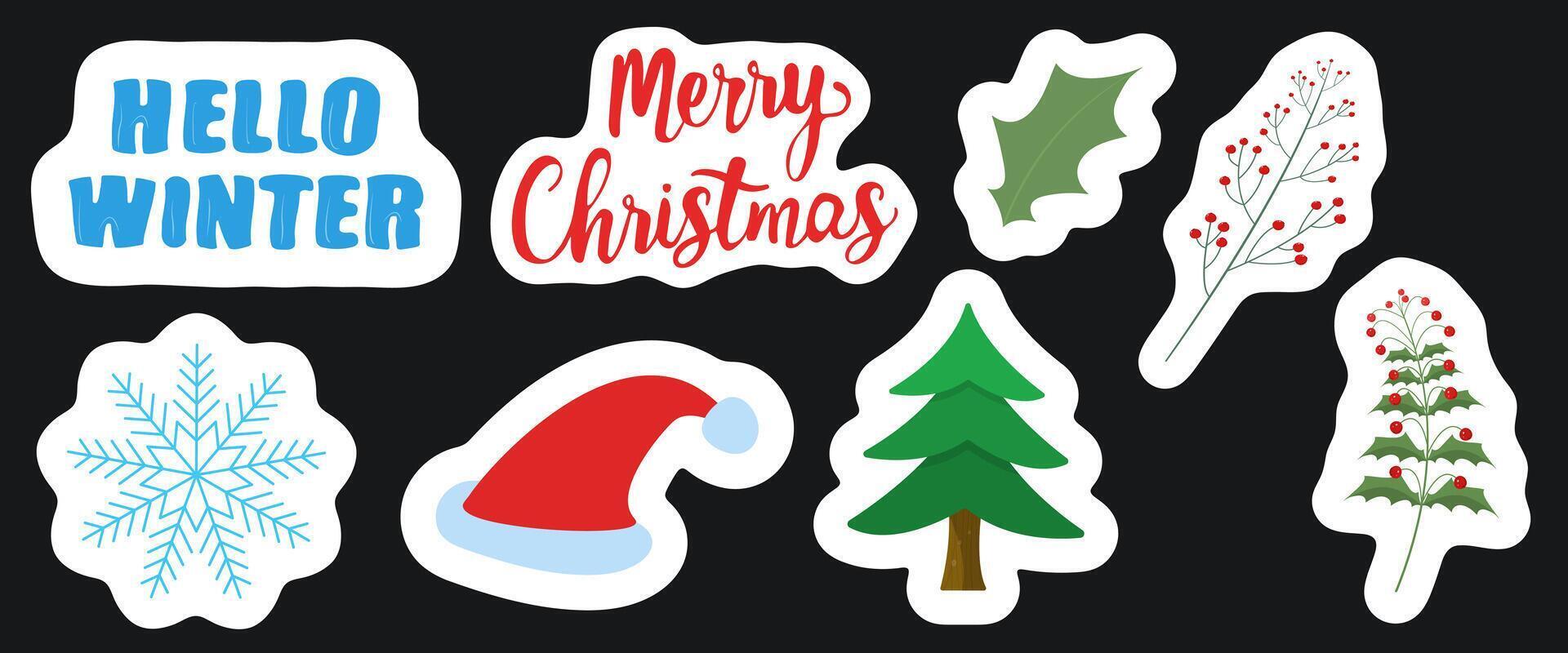 Christmas set for design vector