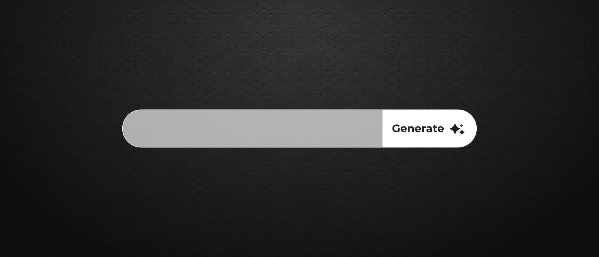 Ai interface design with progress bar and generate button for efficient user interaction vector