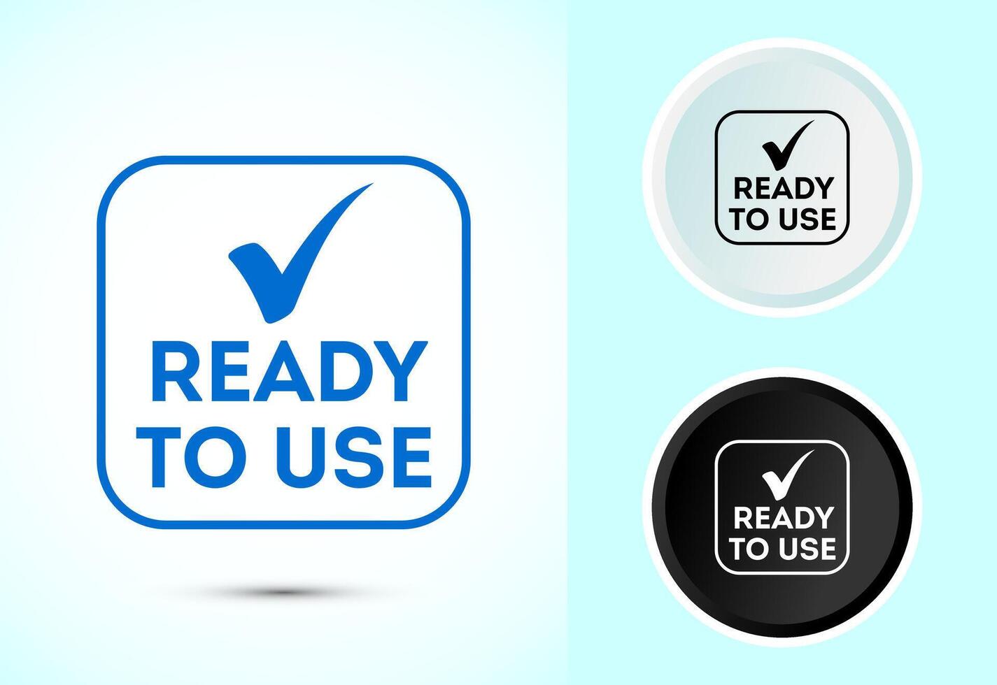 Ready to use icon design illustration, Ready to use badge label in color black and white vector