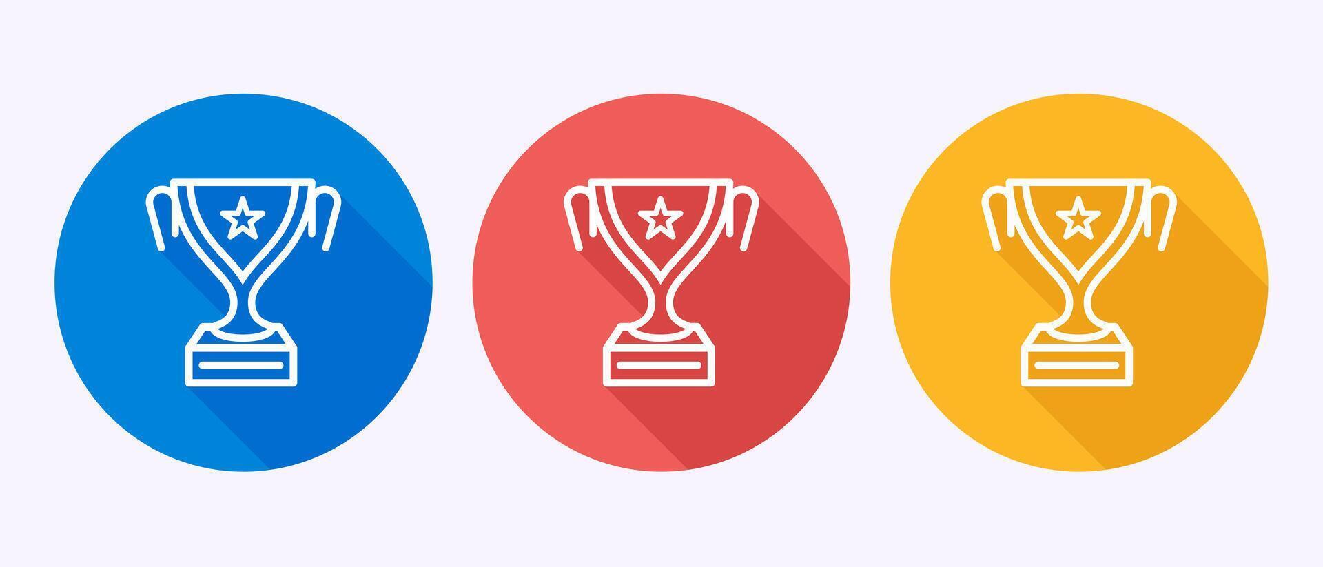 Award icon, Winning icon, Champion sign symbol in shadow button design vector