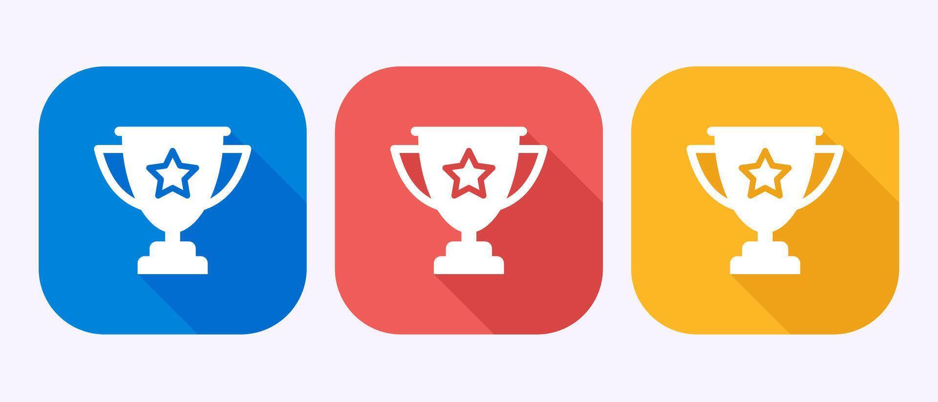 Award icon illustration, Winning icon, Champion sign symbol in shadow button design vector