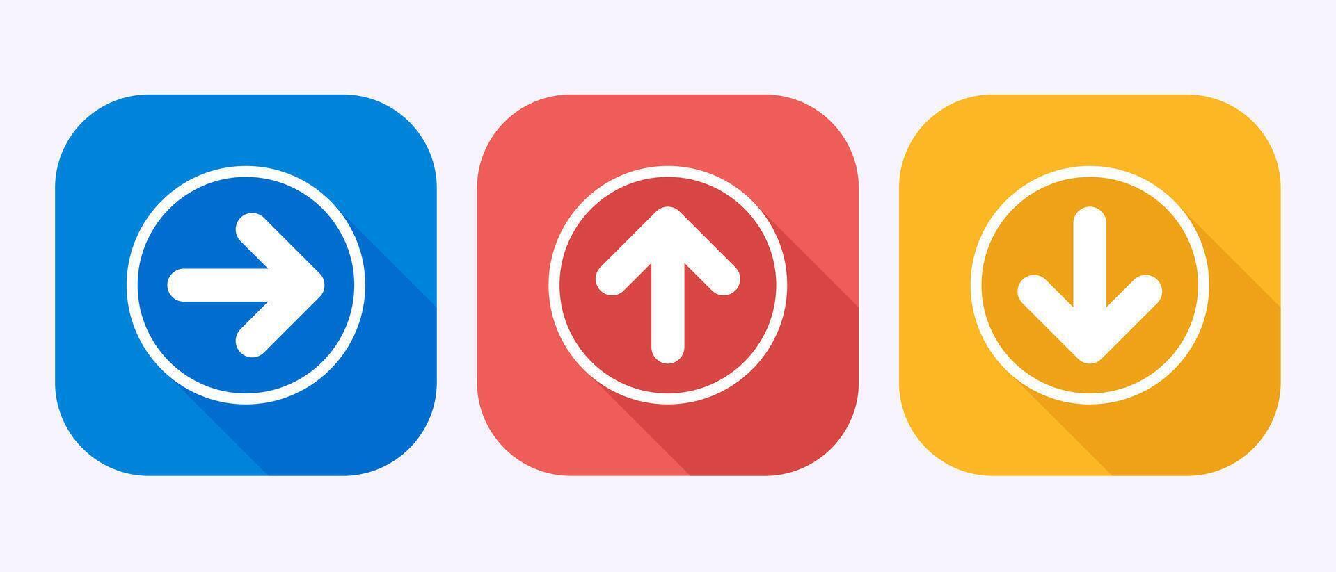 Arrow icon design, arrow sign symbol in shadow button design vector