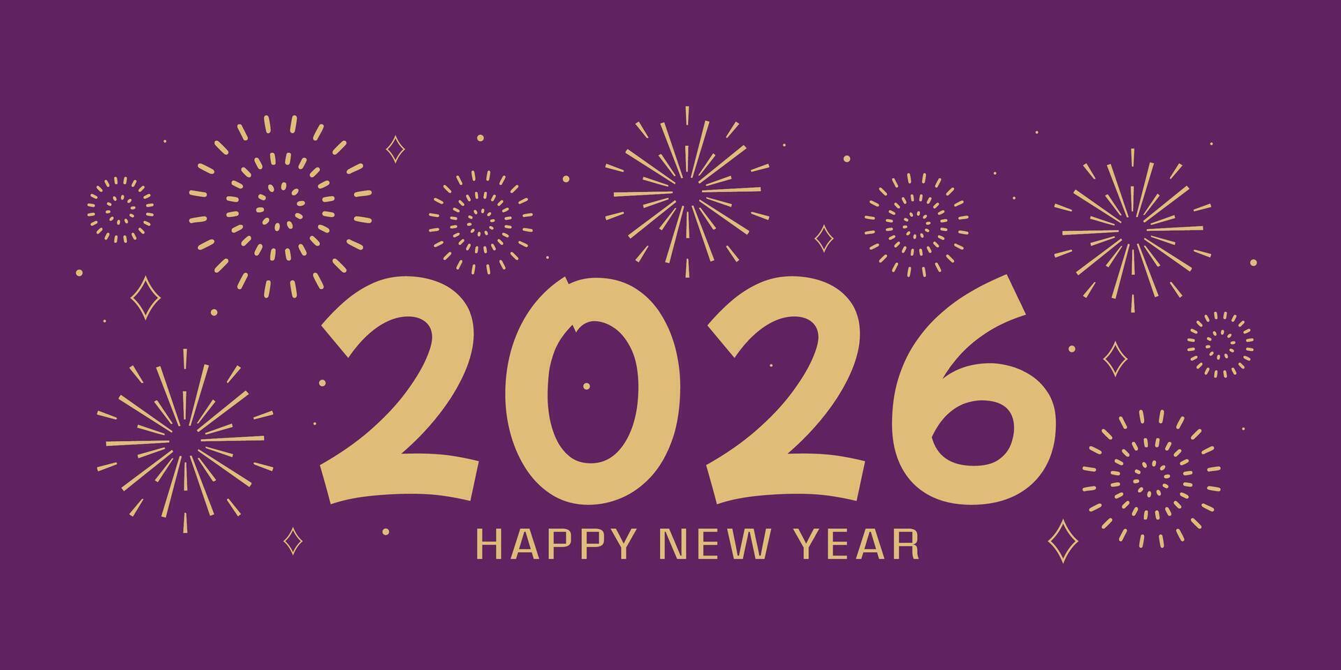 Happy New year 2026 decorative background banner design vector