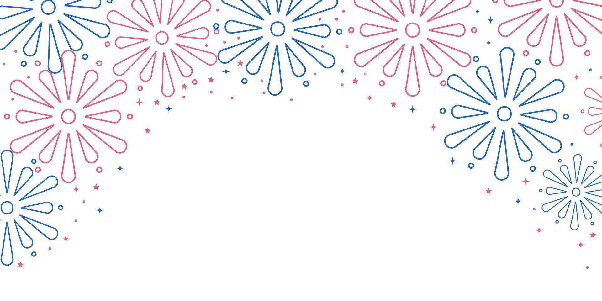 Geometric colorful fireworks background in flat style vector