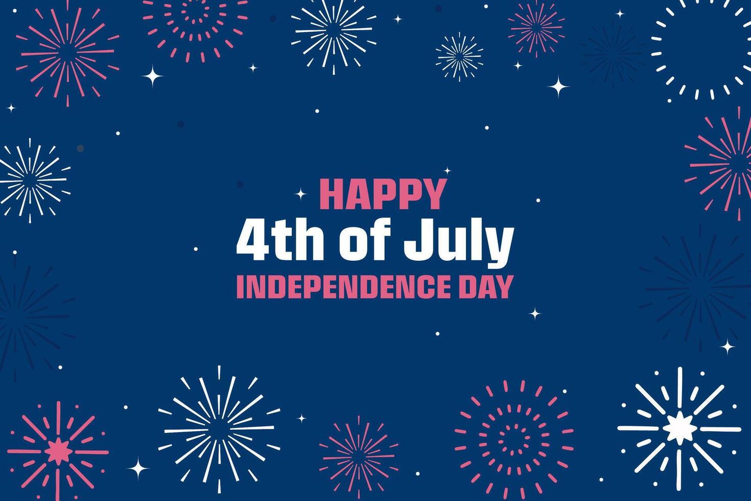 American Independence Day background with fireworks vector