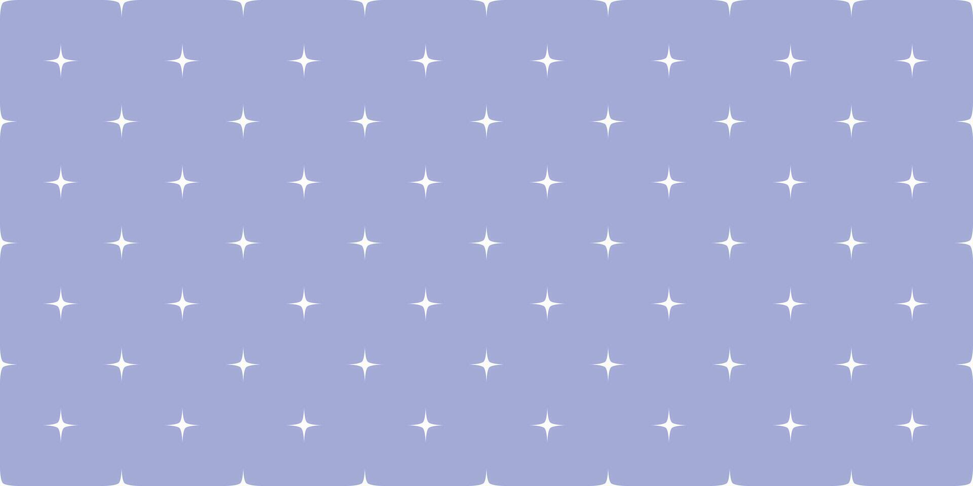 Seamless pattern with scattered white stars on blue background in flat cartoon style. vector