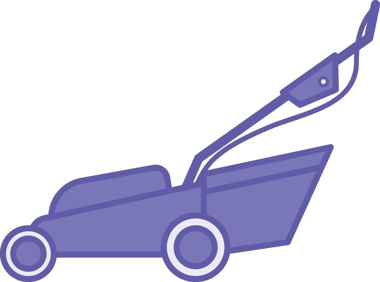 Colored Lawn Mower Icon. Illustration. Grass Cutting Machine. Household Appliances Concept vector