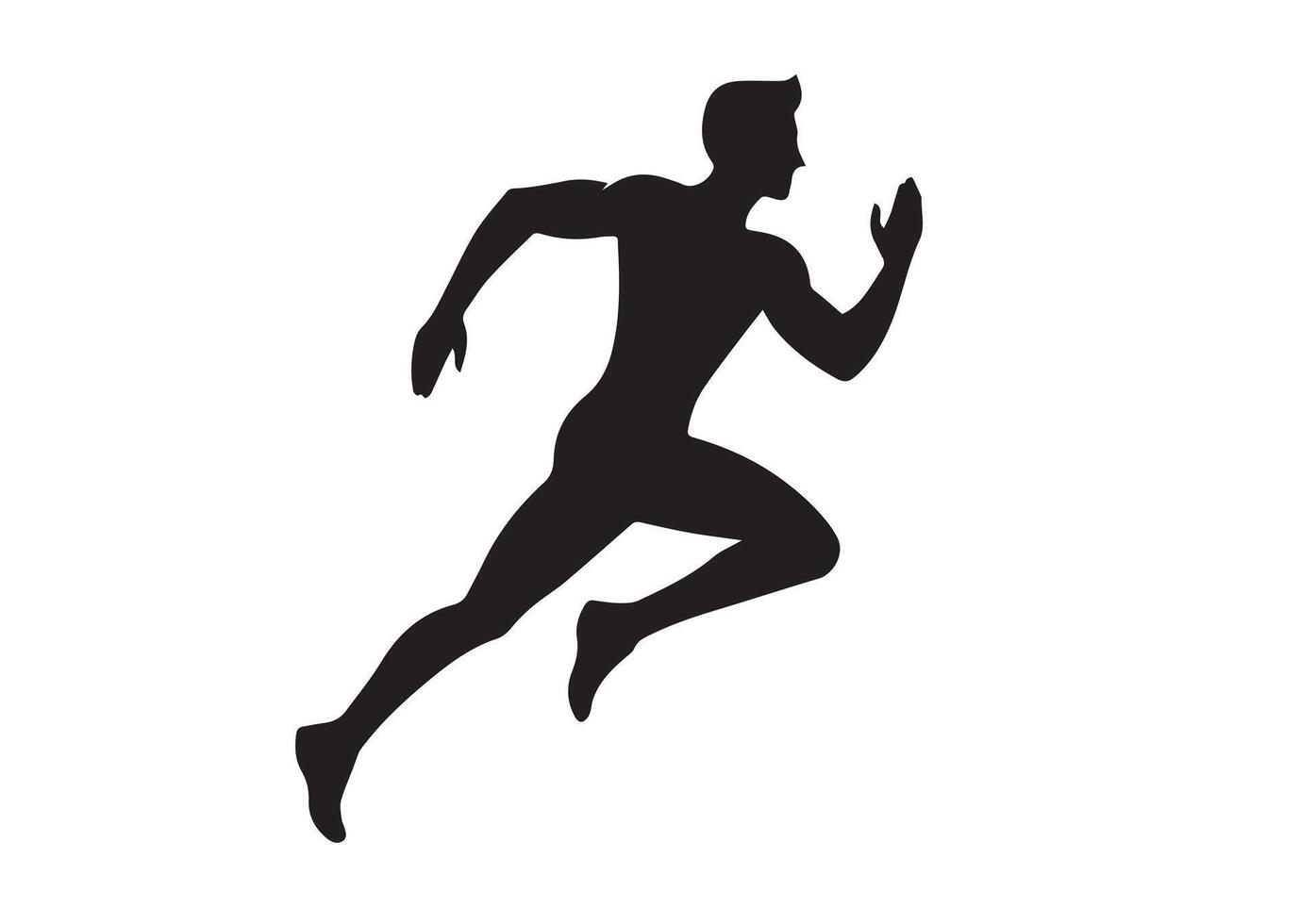 Silhouette of a man running vector