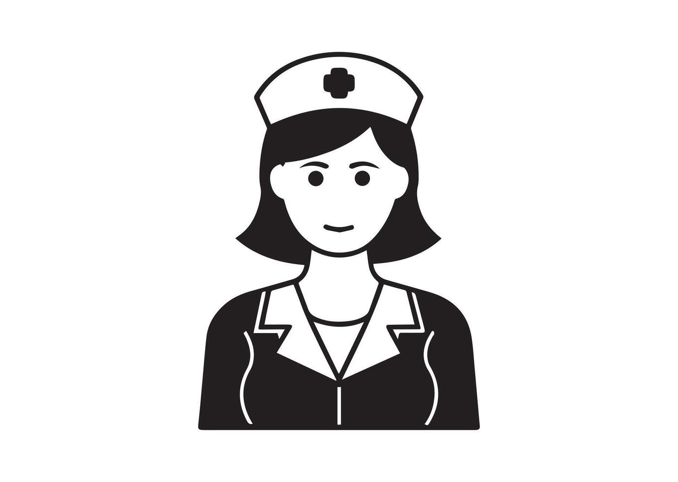 Silhouette of nurse on white background vector