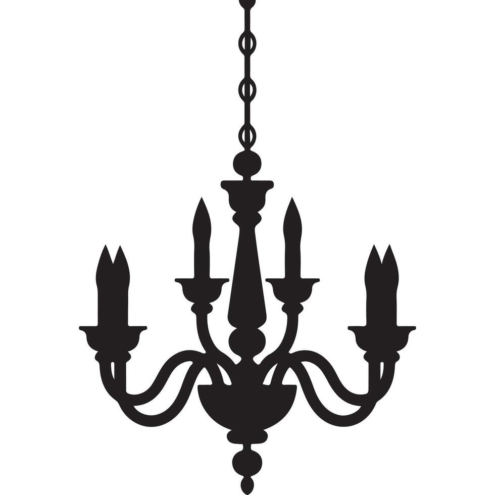Black Silhouette of a Classic Chandelier vector